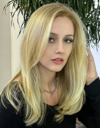 Straight Hair Topper for Crown Thinning – Natural Coverage at the Crown